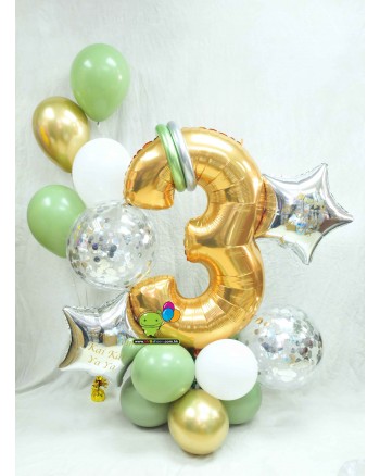 Happy 3rd Birthday Number Design